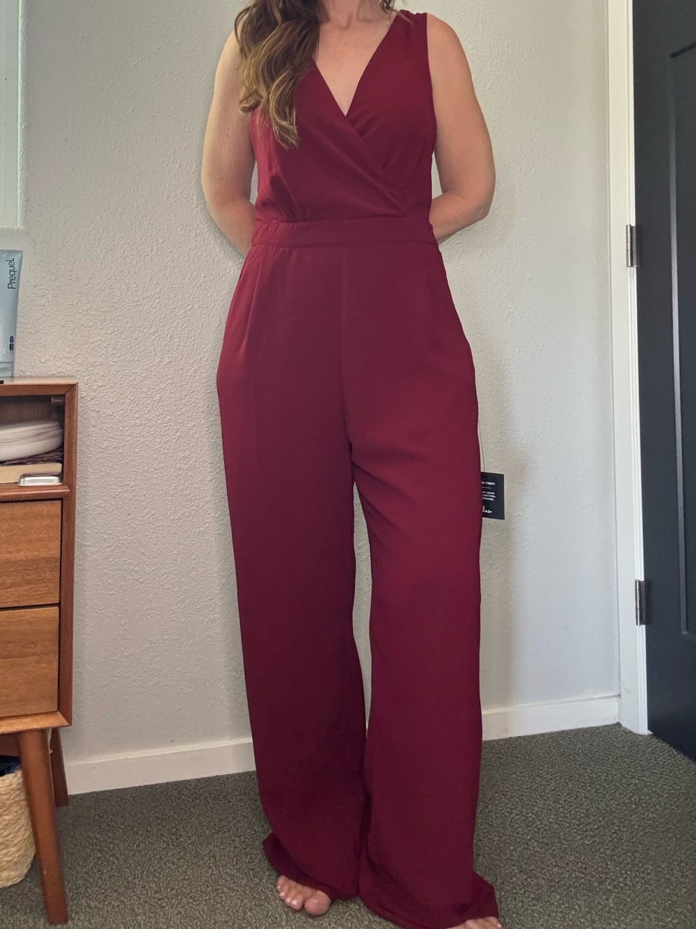 Lulu's Deep Red Sleeveless Jumpsuit